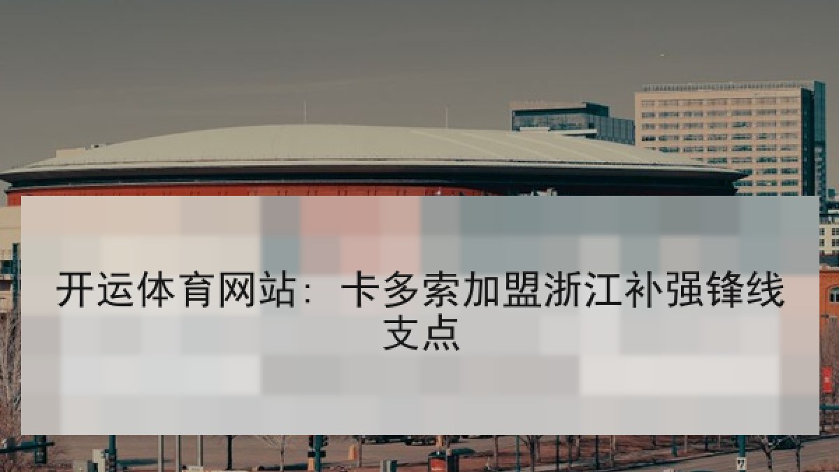 开运体育网站: 卡多索加盟浙江补强锋线支点